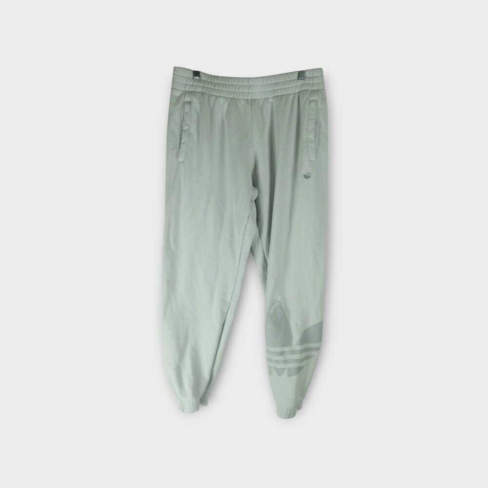 Adidias Women's Grey and White Joggers Trefoil logo Size M